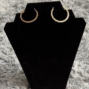 Twisted Gold Hoop Earrings